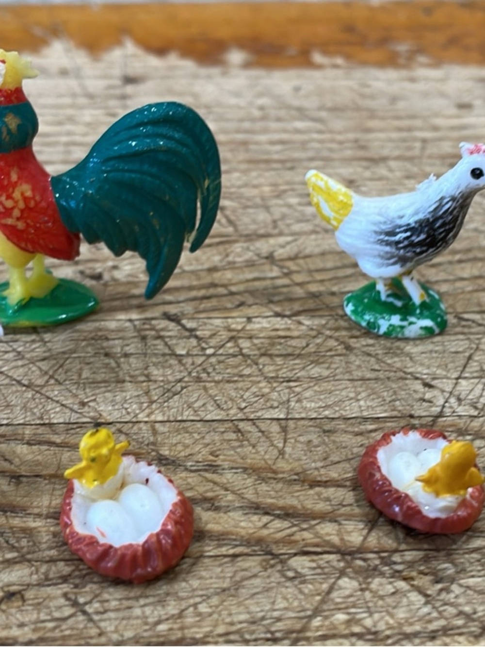 Vintage plastic chickens and ducks